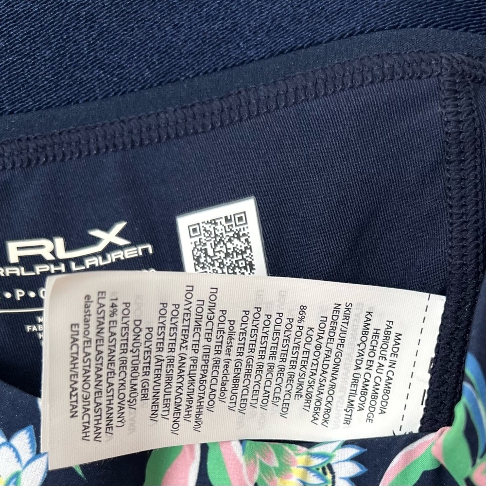 Girls RLX Ralph Lauren Floral Performance Golf/Tennis Skort | S (7) | Navy NWT - Picture 5 of 5